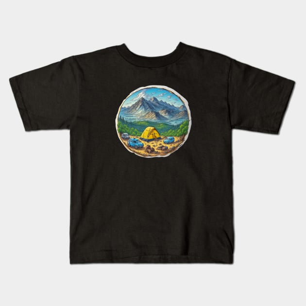 Camping Adventure Since Family Funny Kids T-Shirt by Flowering Away